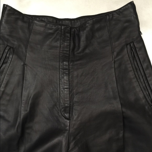 ROGER EDWARDS 100% Leather Black High Waist Pant Trousers - Picture 7 of 8